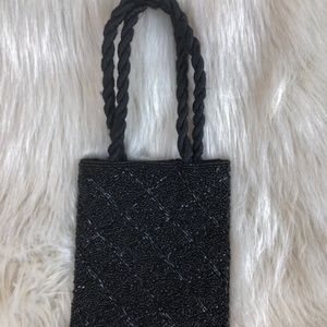 Handmade Black Beaded Evening Bag
